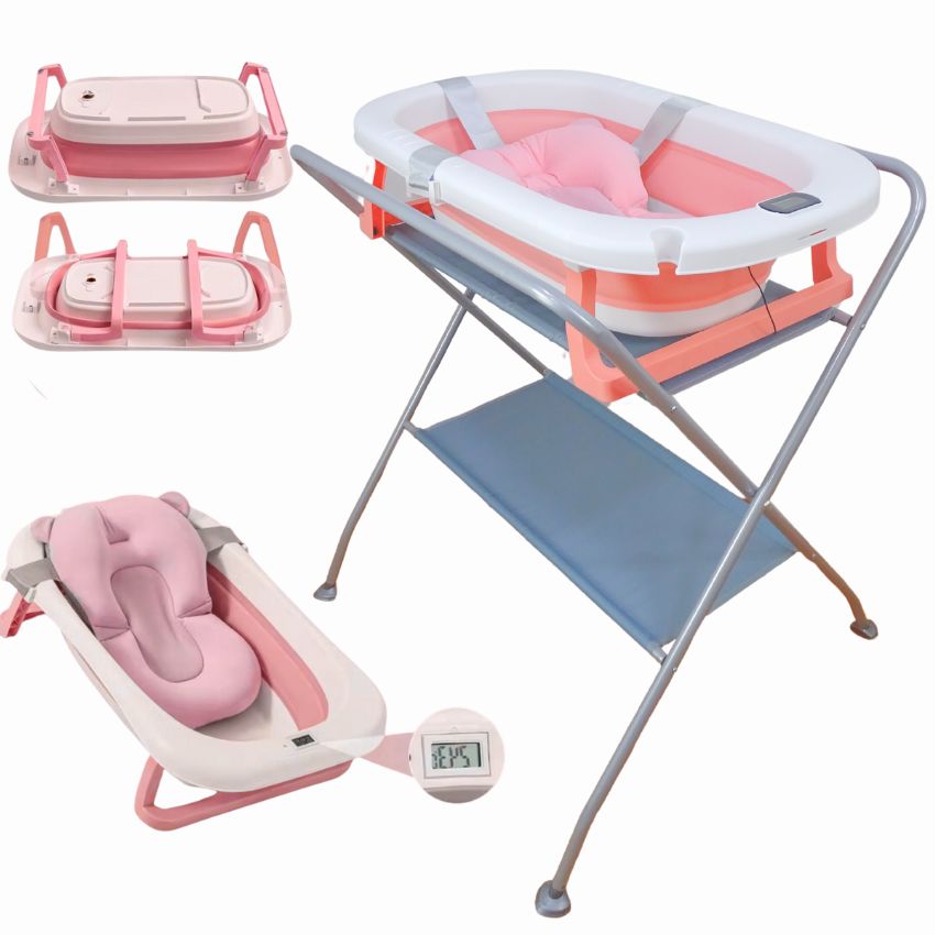 Bañera Con Soporte Y Cojin De Baño