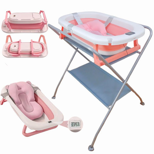 Bañera Con Soporte Y Cojin De Baño